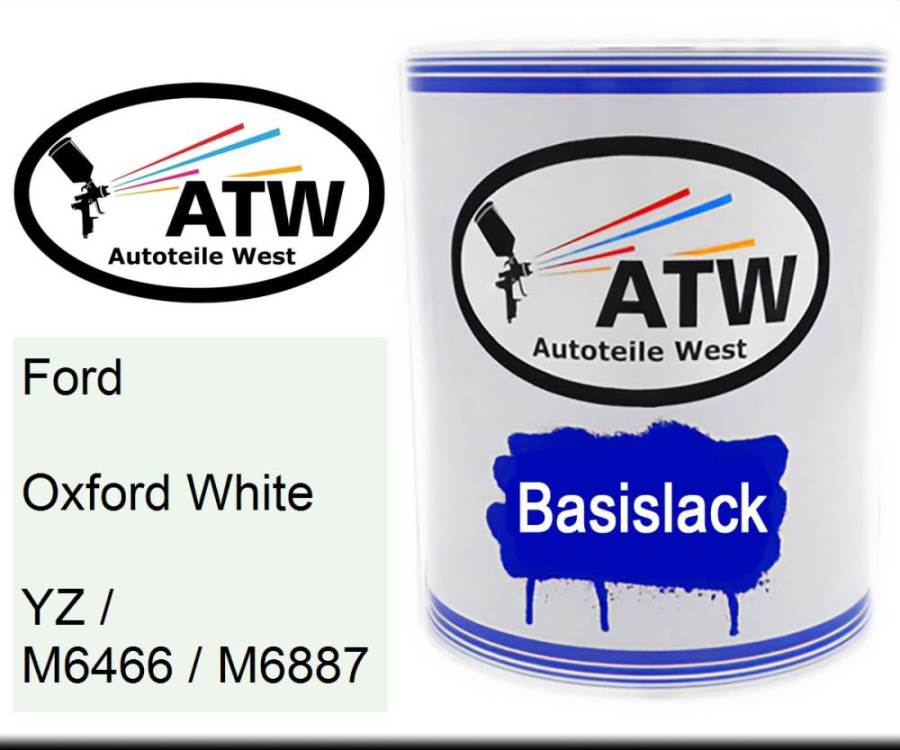 Ford, Oxford White, YZ / M6466 / M6887: 1L Lackdose, von ATW Autoteile West.